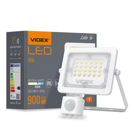 Halogen LED 10W VIDEX FLOOD LED PIR LUCA Neutralna