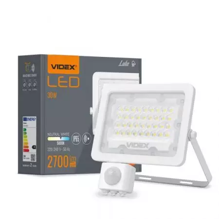 Halogen LED 30W VIDEX FLOOD LED PIR LUCA Neutral