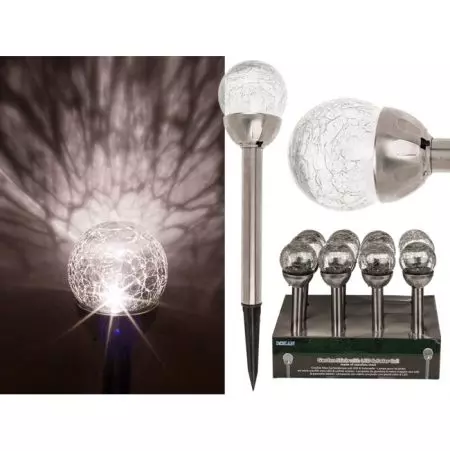Lampa Solarna Ogrodowa LED kula szklana