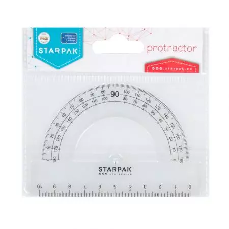 STARPAK KĄTOMIERZ SZKOLNY 180 STOPNI LINIJKA 10 cm
